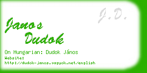 janos dudok business card